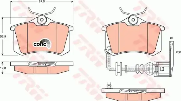 Τακάκια Σετ VW POLO 2002 - 2005 ( 9N ) TRW GDB1475