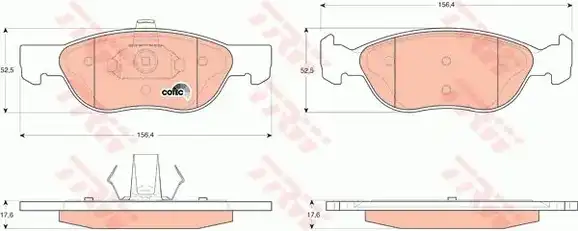 Τακάκια Σετ FIAT PUNTO 2003 - 2011 ( 188 ) TRW GDB1487