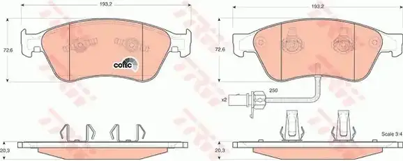 Τακάκια Σετ VW PHAETON 2002 - 2010 TRW GDB1553