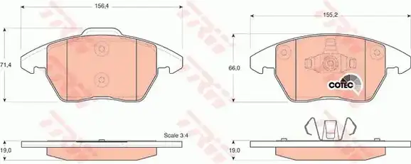 Τακάκια Σετ VW POLO 2009 - 2014 ( 6R ) TRW GDB1605