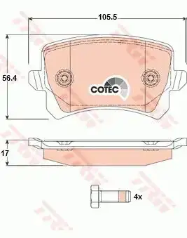 Τακάκια Σετ VW PASSAT 2005 - 2011 ( 3C2 ) TRW GDB1763