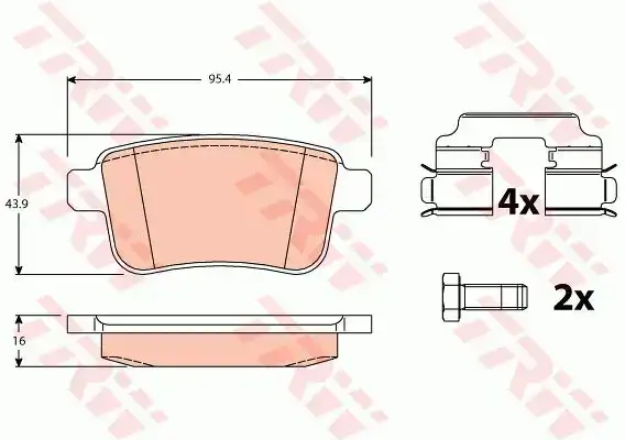 Τακάκια Σετ RENAULT KANGOO 1998 - 2003 ( KC ) TRW GDB1786