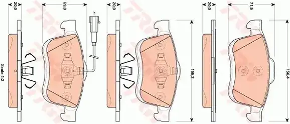 Τακάκια Σετ FIAT DOBLO 2010 - 2015 ( 152 ) TRW GDB1864