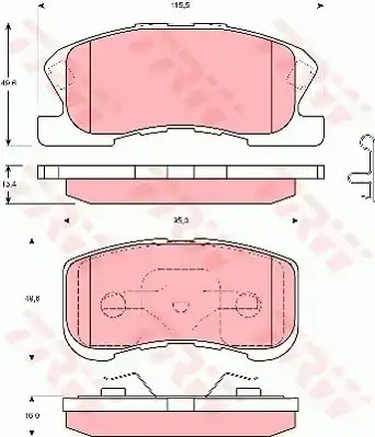 Τακάκια Σετ DAIHATSU SIRION 2002 - 2006 ( M100 ) ( M101 ) TRW GDB3220