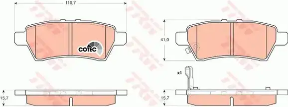Τακάκια Σετ NISSAN PATHFINDER 2005 - 2010 ( R51 ) TRW GDB3405