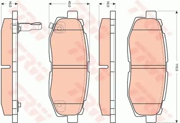 Τακάκια Σετ SUBARU LEGACY 2010 - 2015 TRW GDB3442
