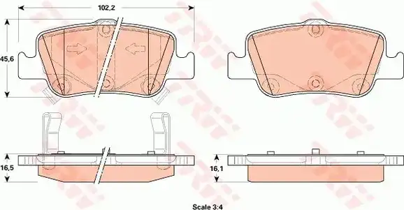 Τακάκια Σετ TOYOTA AURIS 2007 - 2010 ( E150 ) TRW GDB3480