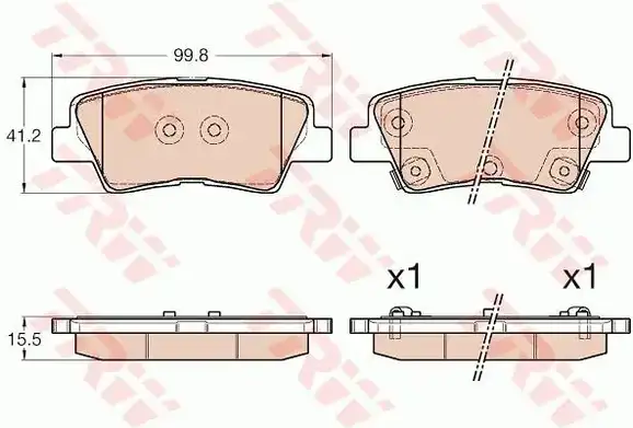 Τακάκια Σετ HYUNDAI i30 2012 - 2014 TRW GDB3537