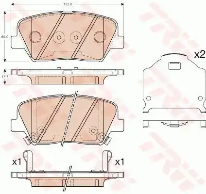 Τακάκια Σετ KIA SORENTO 2012 - 2014 ( XM ) TRW GDB3549