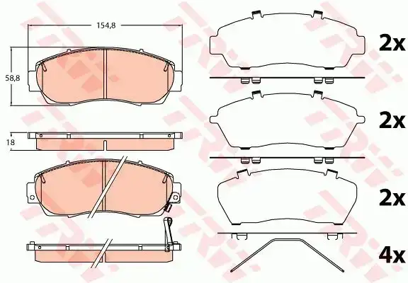 Τακάκια Σετ HONDA CRV 2013 - 2015 TRW GDB3581