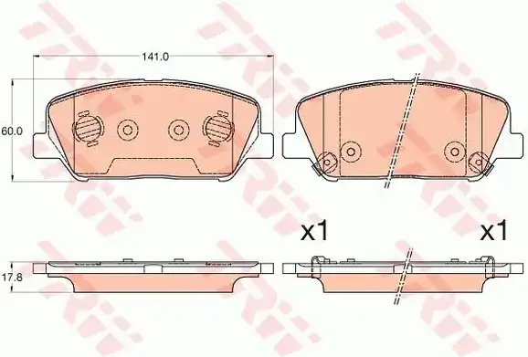 Τακάκια Σετ HYUNDAI i30 2012 - 2014 TRW GDB3582