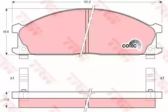 Τακάκια Σετ NISSAN D22 1998 - 2001 TRW GDB766