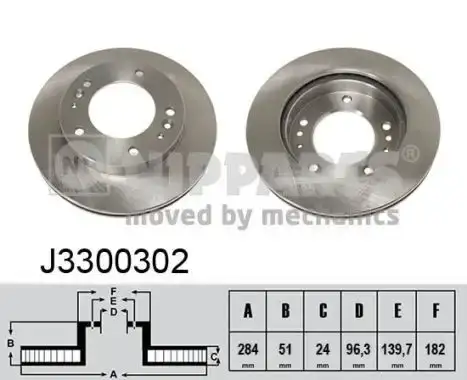 Δισκόπλακες KIA SPORTAGE 1995 - 1999 ( JA ) NIPPARTS J3300302