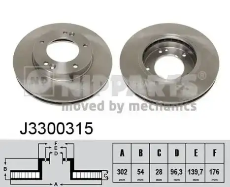 Δισκόπλακες KIA SORENTO 2002 - 2007 ( JC ) NIPPARTS J3300315