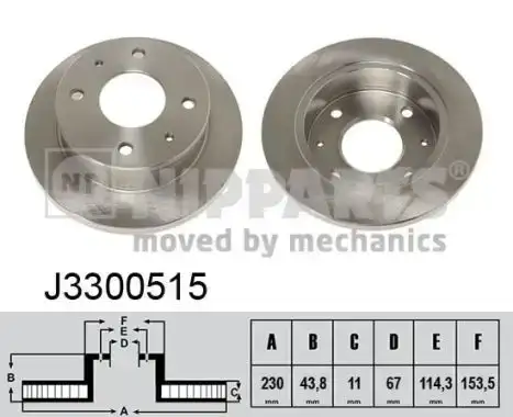 Δισκόπλακες HYUNDAI ATOS MPV 1997 - 2000 ( MX ) NIPPARTS J3300515
