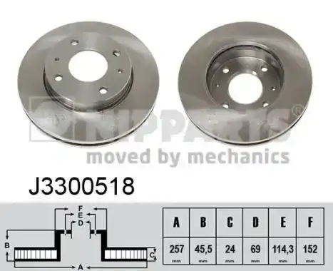 Δισκόπλακες HYUNDAI COUPE 1999 - 2001 ( RD ) NIPPARTS J3300518