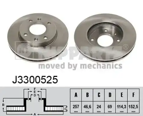 Δισκόπλακες HYUNDAI ELANTRA 2000 - 2004 ( XD ) NIPPARTS J3300525