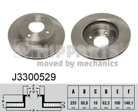 Δισκόπλακες HYUNDAI ATOS MPV 1997 - 2000 ( MX ) NIPPARTS J3300529
