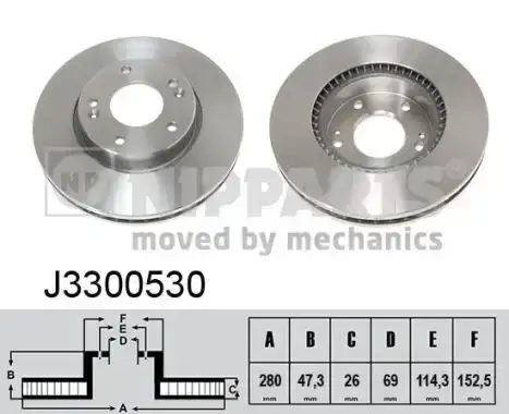 Δισκόπλακες MITSUBISHI OUTLANDER 2007 - 2011 ( CW ) NIPPARTS J3300530
