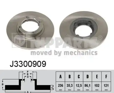Δισκόπλακες CHEVROLET-DAEWOO MATIZ 2001 - 2005 ( M150 ) NIPPARTS J3300909