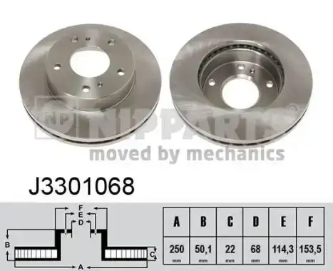 Δισκόπλακες NISSAN VANETTE 1995 - 1996 ( C23 ) NIPPARTS J3301068