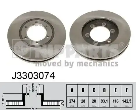 Δισκόπλακες MAZDA B-Series 1986 - 1994 (UF) NIPPARTS 0