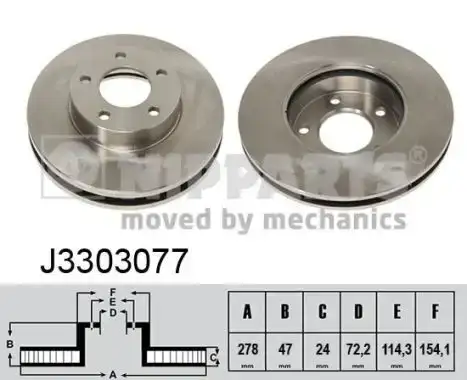 Δισκόπλακες MAZDA TRIBUTE 2001 - 2004 ( EP ) NIPPARTS J3303077
