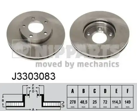 Δισκόπλακες MAZDA 3 2004 - 2006 ( BK ) NIPPARTS J3303083