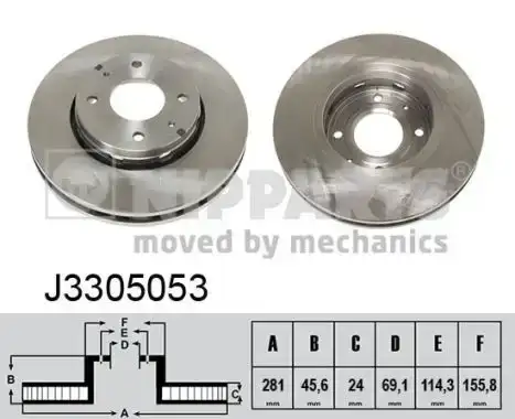 Δισκόπλακες MITSUBISHI CARISMA 1996 - 1999 ( DA ) NIPPARTS J3305053