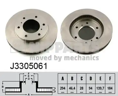 Δισκόπλακες MITSUBISHI L200 2006 - 2009 ( KAOT ) NIPPARTS J3305061