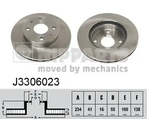 Δισκόπλακες SUBARU JUSTY 2007 - NIPPARTS J3306023
