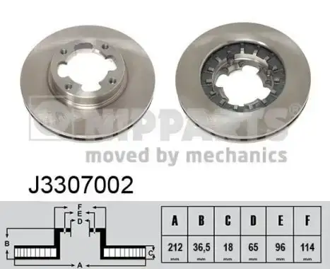 Δισκόπλακες SUBARU JUSTY 1989 - 1996 ( KA-KD ) NIPPARTS J3307002