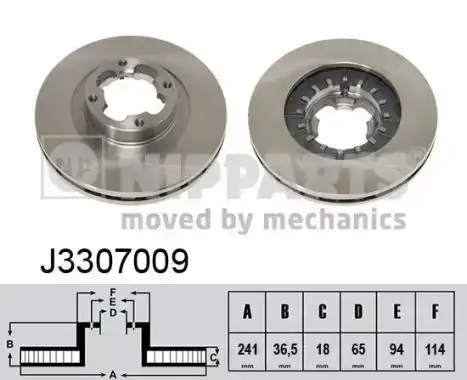 Δισκόπλακες SUBARU JUSTY 1989 - 1996 ( KA-KD ) NIPPARTS J3307009
