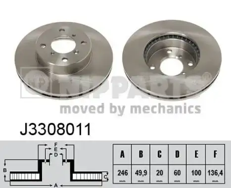 Δισκόπλακες SUZUKI BALENO 1994 - 1998 ( SY ) NIPPARTS J3308011