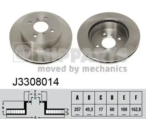 Δισκόπλακες SUZUKI IGNIS 2000 - 2003 ( RG ) NIPPARTS J3308014