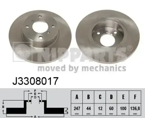 Δισκόπλακες OPEL AGILA 2003 - 2007 NIPPARTS J3308017