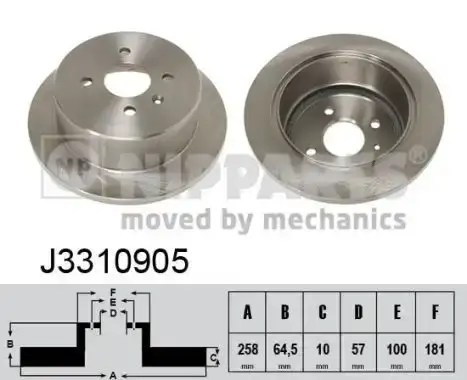 Δισκόπλακες CHEVROLET-DAEWOO NUBIRA 2003 - 2005 ( J200 ) NIPPARTS J3310905