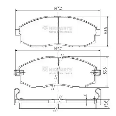 Τακάκια Σετ HYUNDAI H-1 STAREX 2001 - 2008 NIPPARTS J3600521