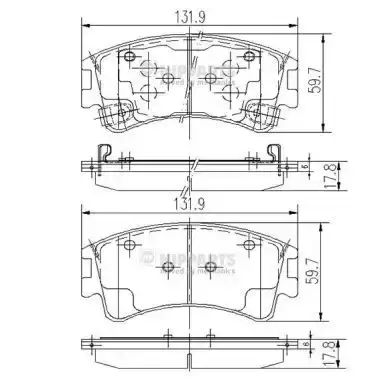 Τακάκια Σετ MAZDA 6 2002 - 2006 ( GG )( GY ) NIPPARTS J3603056