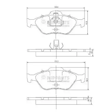Τακάκια Σετ MAZDA 2 2003 - 2005 ( DY ) NIPPARTS J3603065
