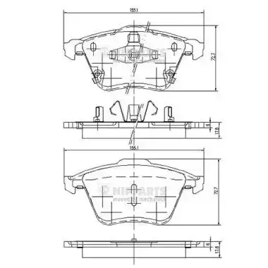 Τακάκια Σετ MAZDA 6 2002 - 2006 ( GG )( GY ) NIPPARTS J3603067
