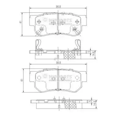 Τακάκια Σετ HYUNDAI GETZ 2002 - 2005 ( TB ) NIPPARTS J3610509