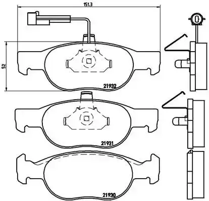 Τακάκια Σετ FIAT BRAVA 1995 - 2003 ( 182 ) BREMBO P 23 057