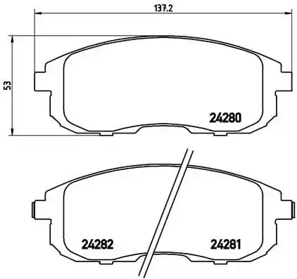 Τακάκια Σετ SUZUKI SX4 2011 - 2013 ( RW ) BREMBO P 23 126