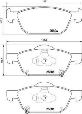 Τακάκια Σετ HONDA CIVIC 2012 - 2016 BREMBO P 28 076
