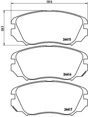 Τακάκια Σετ OPEL INSIGNIA 2008 - 2013 BREMBO P 59 054