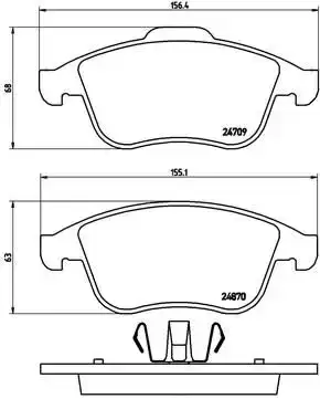 Τακάκια Σετ RENAULT LAGUNA 2007 - 2012 BREMBO P 68 045