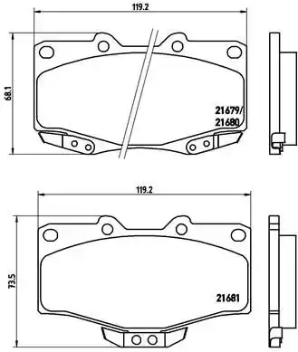 Τακάκια Σετ TOYOTA LAND CRUISER 1996 - 2003 ( J90 ) BREMBO P 83 009