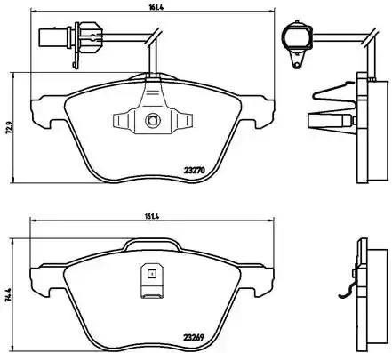 Τακάκια Σετ VW SHARAN 2000 - 2010 ( 7M ) BREMBO P 85 061