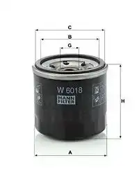 Φίλτρο λαδιού MAZDA 6 2013 - 2016 ( GJ ) MANN-FILTER W 6018